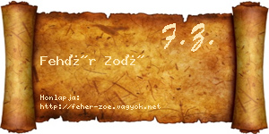 Fehér Zoé névjegykártya